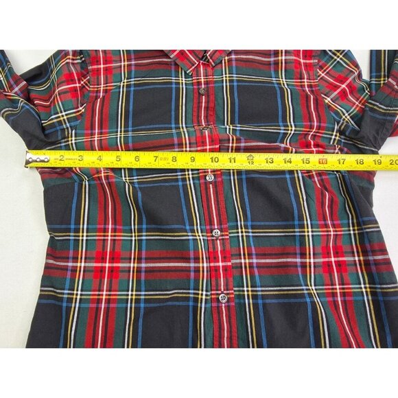 J. Crew Size 6 Womens Perfect Red Green Black White Check Long Sleeve L/S Shirt - Picture 3 of 9